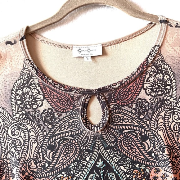 Cover Charge L Large Y2K Embellished Rhinestone 90s 00s ‎ Western Tunic Top - Picture 4 of 11